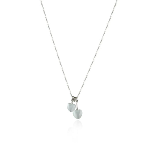 Twin Heart Elegance Charm Necklace - 925 Silver