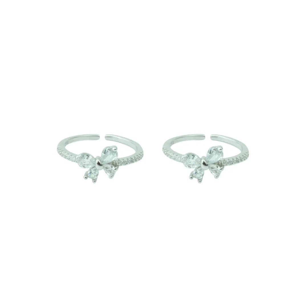 Ethereal Bloom Adjustable Toe Ring-925 Silver