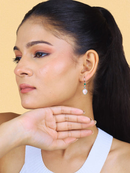 The Verdant Crown Heart  Earrings - 925 Silver