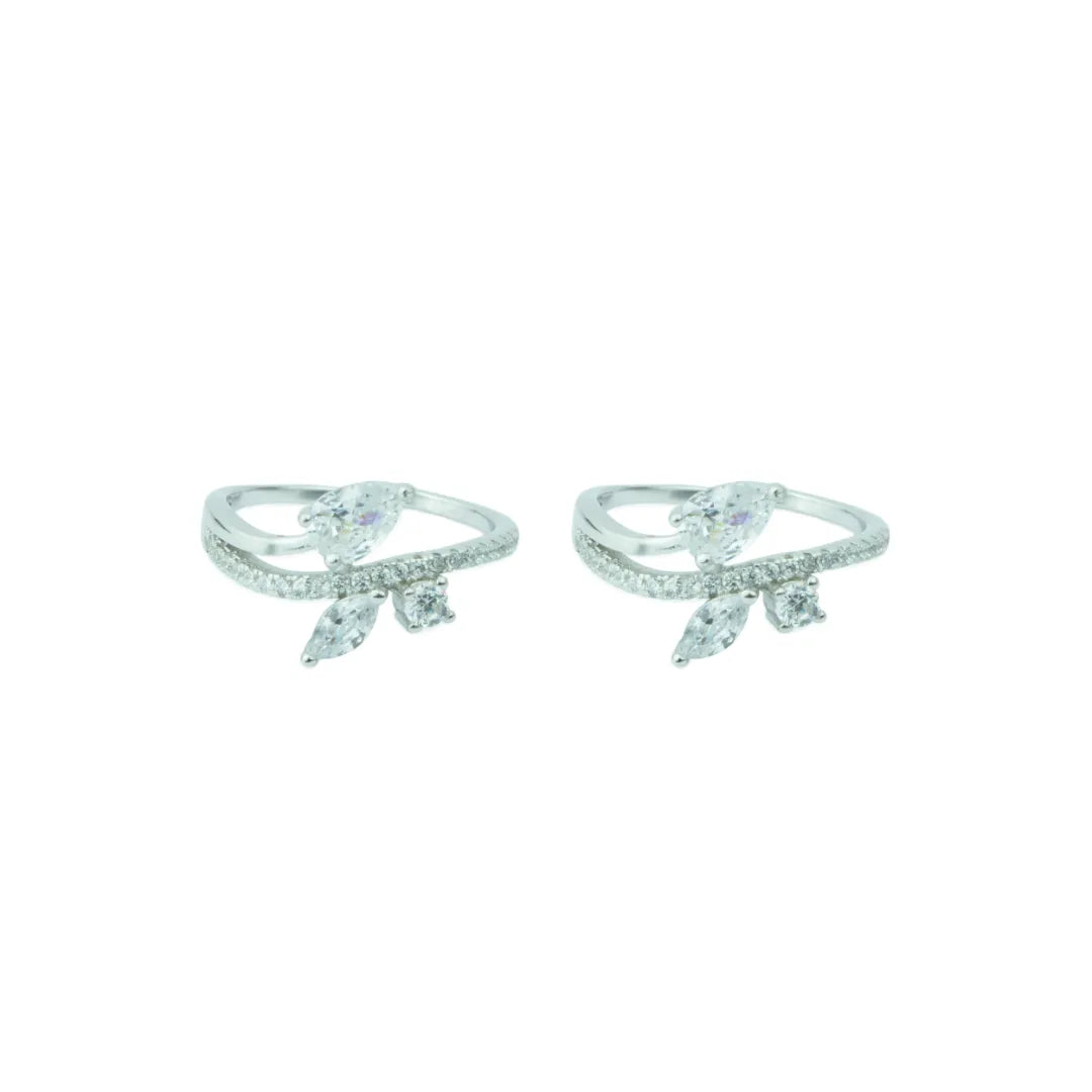 Celestia Bloom 925 Silver Adjustable Toe Ring (Rose Gold Finish)