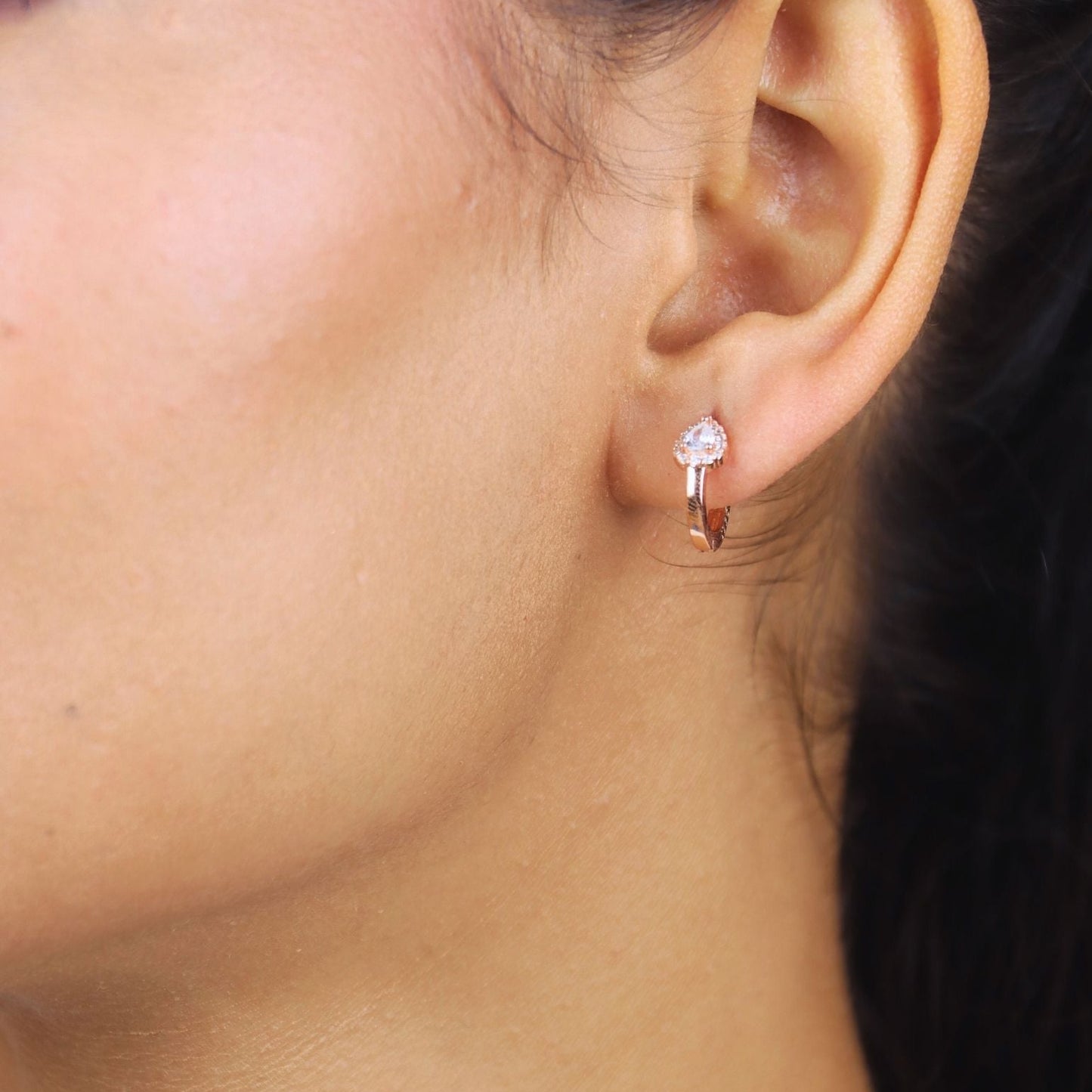 Celeste Droplet Hoops Earrings  - 925 Silver