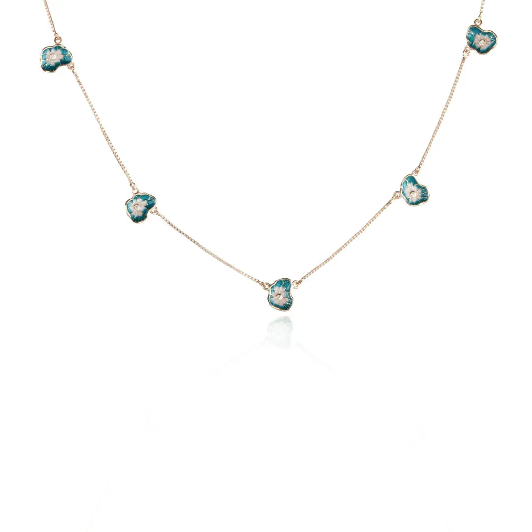 Azure Bloom Necklace - 925 Silver