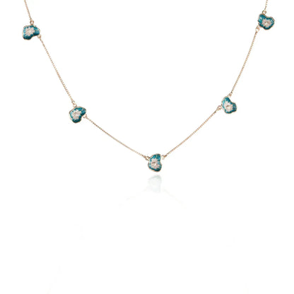 Azure Bloom Necklace - 925 Silver