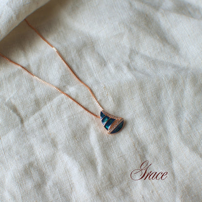 Azure Curve Necklace - 925 Silver
