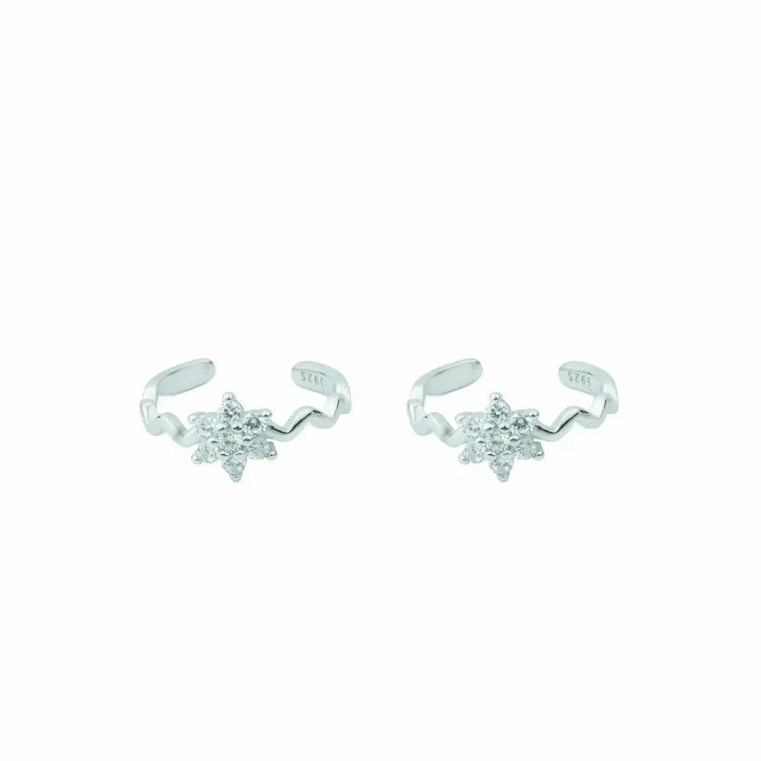 Radiant Bloom 925 Silver Adjustable Toe Ring