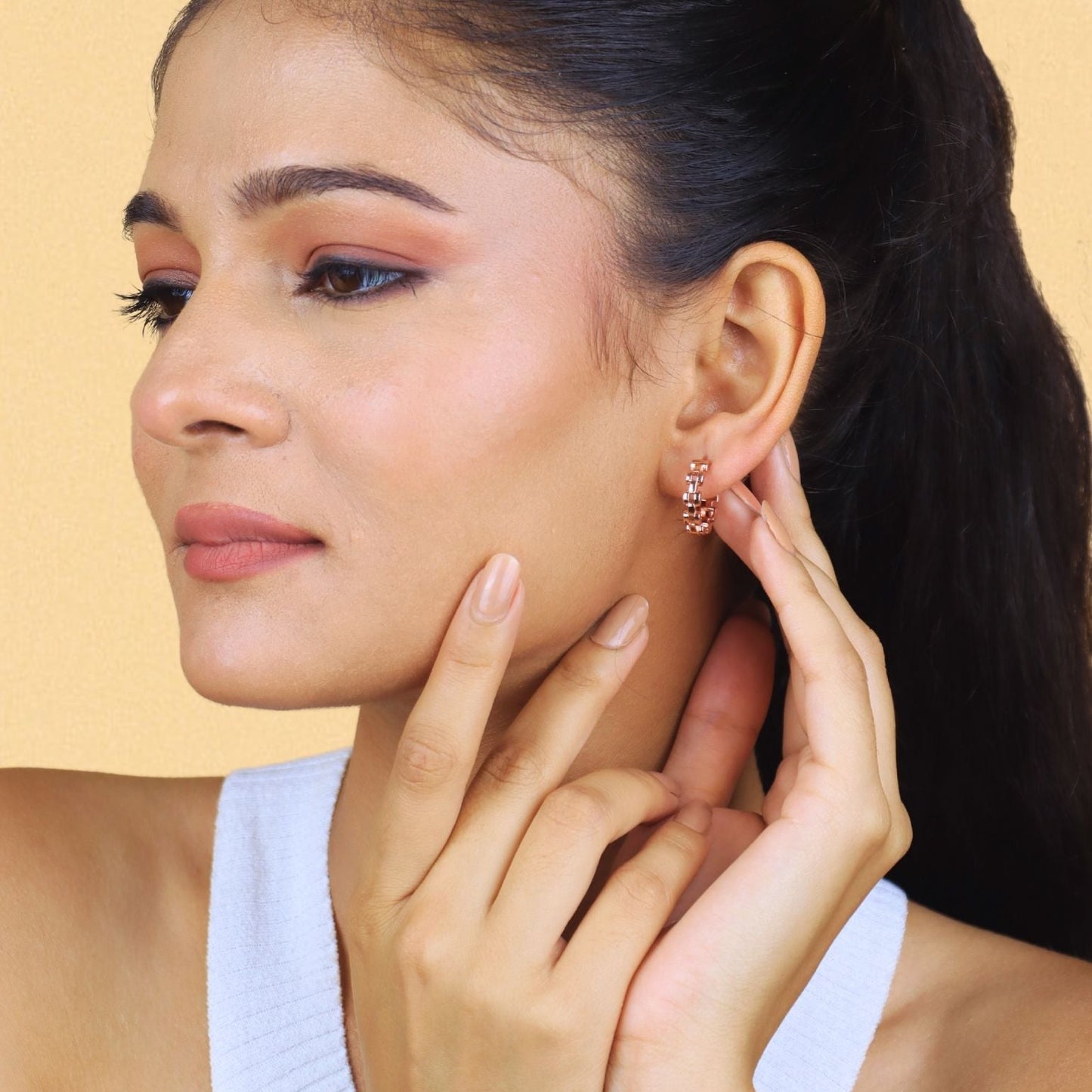 Statement Crossover Sparkle Hoops Earrings - 925 Silver