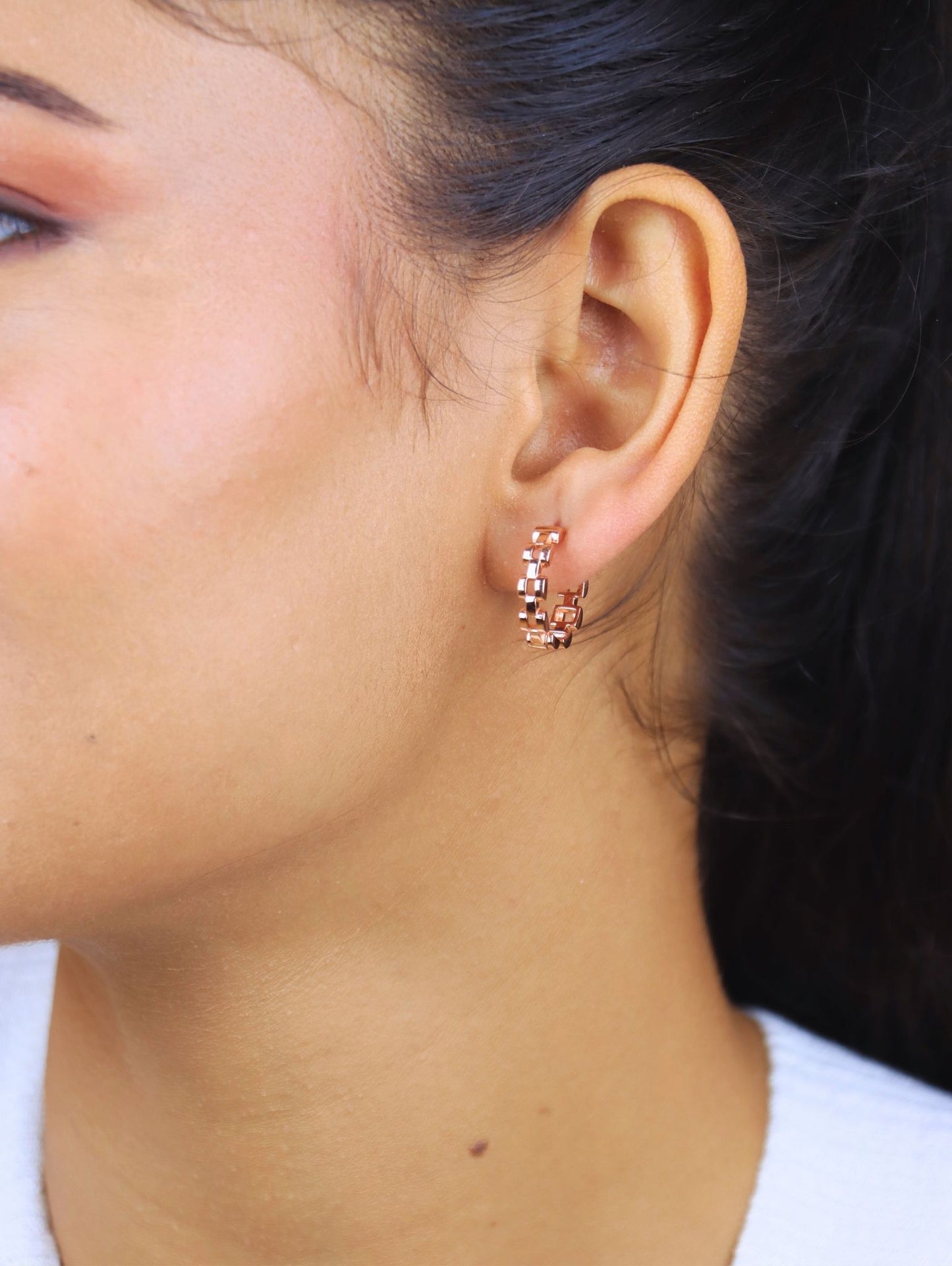 Statement Crossover Sparkle Hoops Earrings - 925 Silver