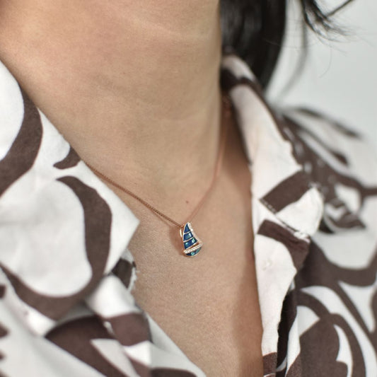 Azure Curve Necklace - 925 Silver
