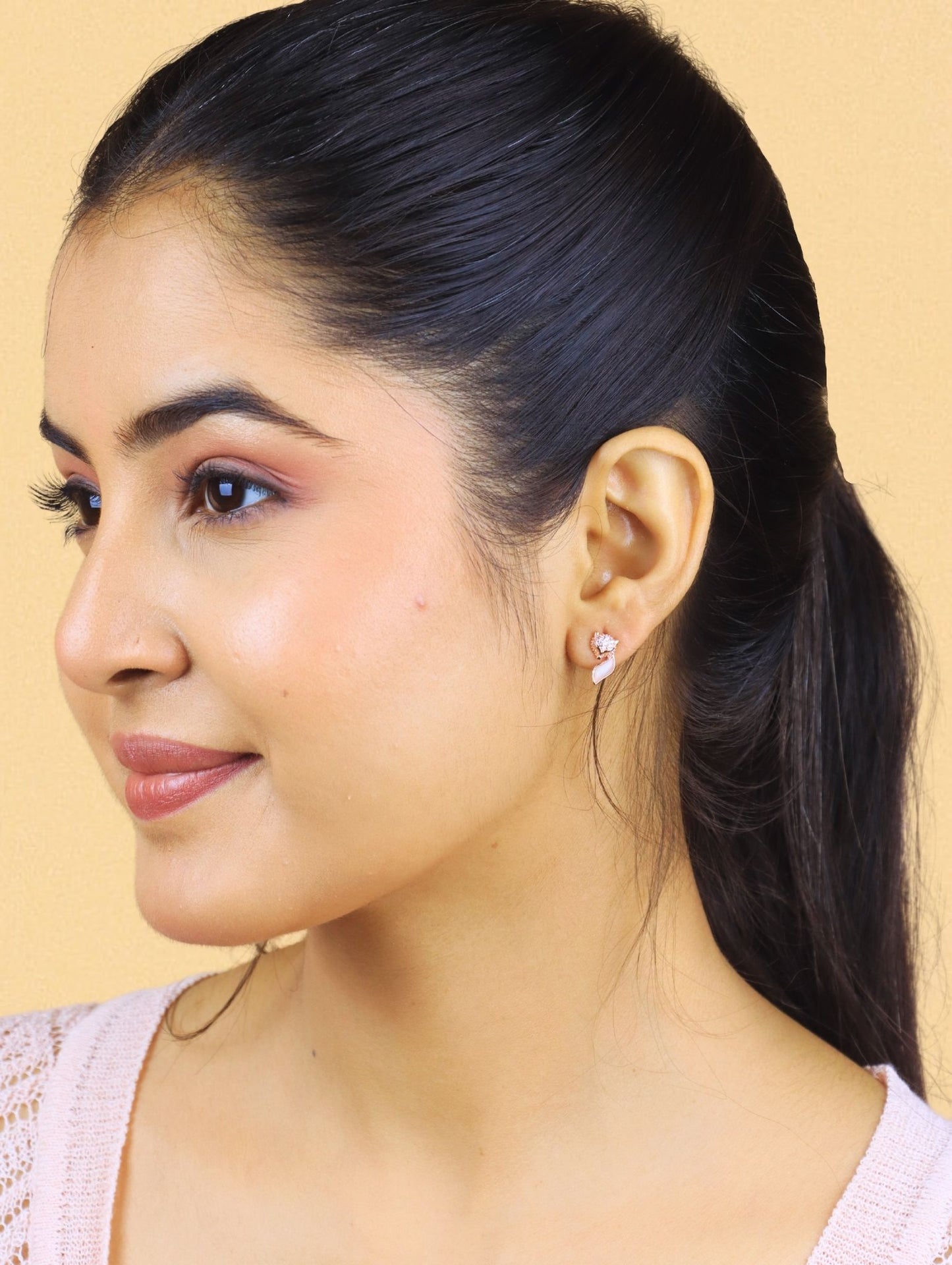 The Foxy Grace Rose Gold Earrings - 925 Silver