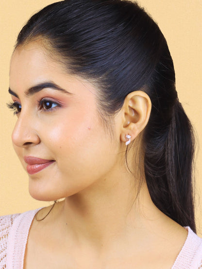 The Foxy Grace Rose Gold Earrings - 925 Silver