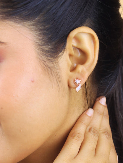 The Foxy Grace Rose Gold Earrings - 925 Silver