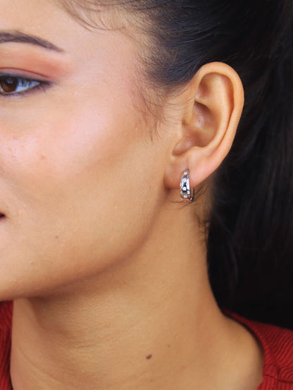 The Lustro Geo Hoops Earrings - 925 Sillver