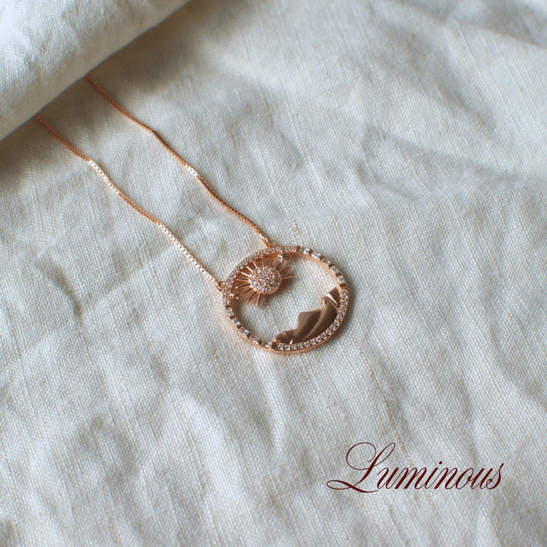 Celestial Sun & Moon Necklace - 925 Silver