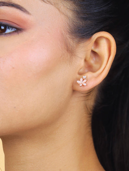 The Blossom Glint Rose Gold Earrings -925 Silver