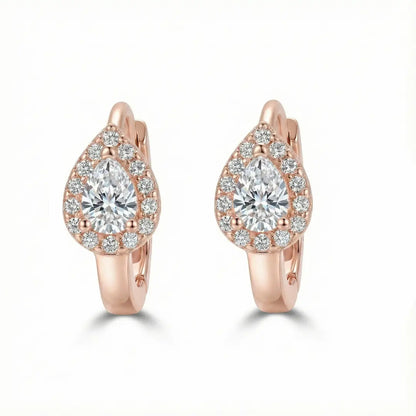 Celeste Droplet Hoops Earrings  - 925 Silver