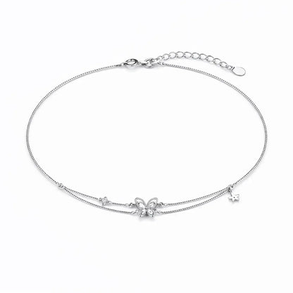 Whimsical 925 Silver Butterfly & Star Duo Adjustable Bracelet