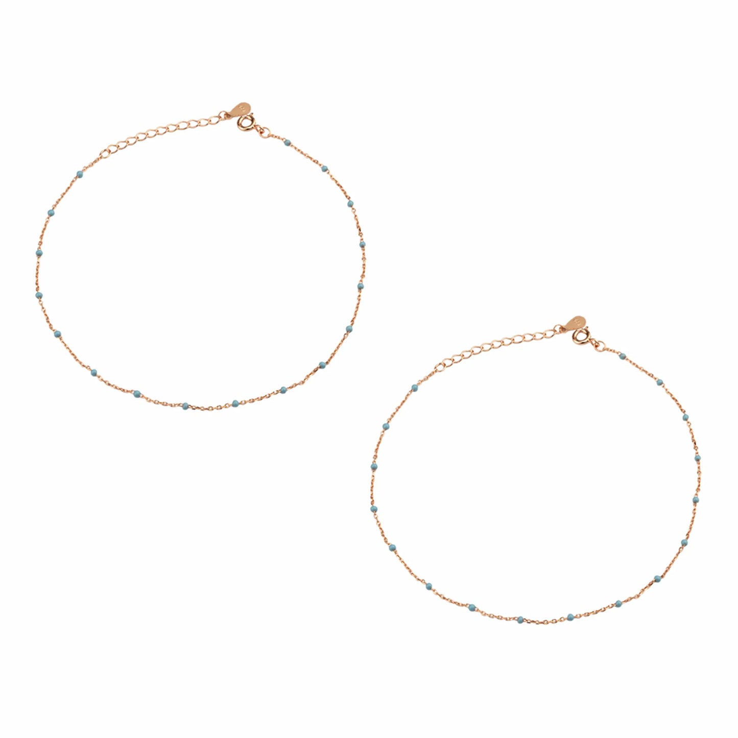 Azure Bead 925 Silver Adjustable Anklet