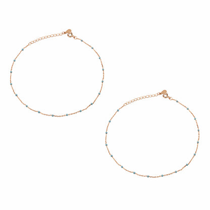Azure Bead 925 Silver Adjustable Anklet