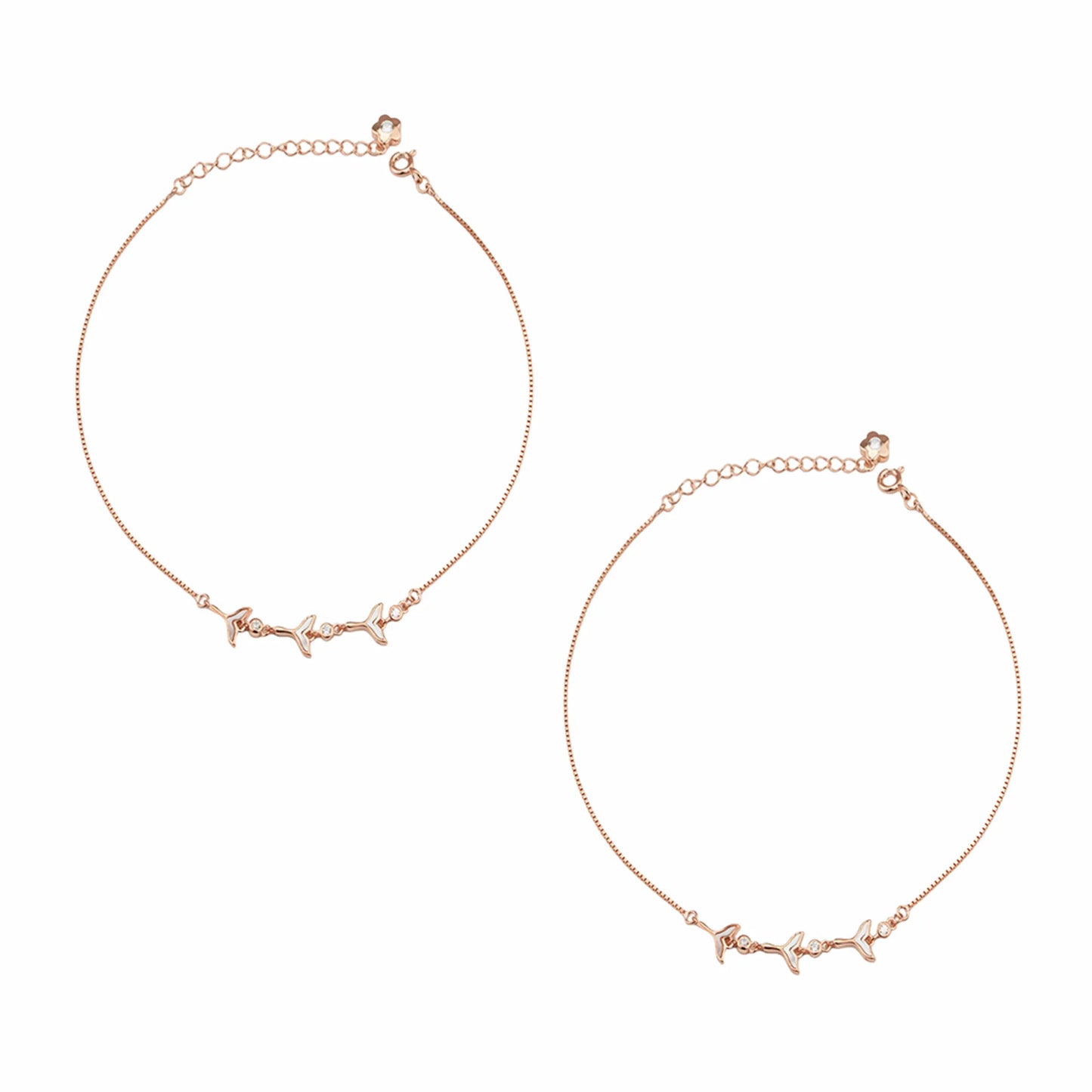 Flying Birds 925 Silver Adjustable Anklet