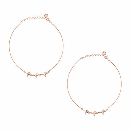 Flying Birds 925 Silver Adjustable Anklet