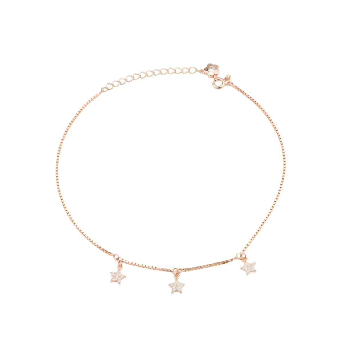 Star Drop 925 Silver Adjustable Anklet