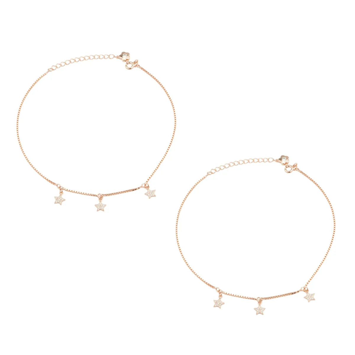 Star Drop 925 Silver Adjustable Anklet