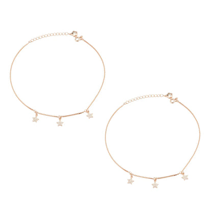 Star Drop 925 Silver Adjustable Anklet