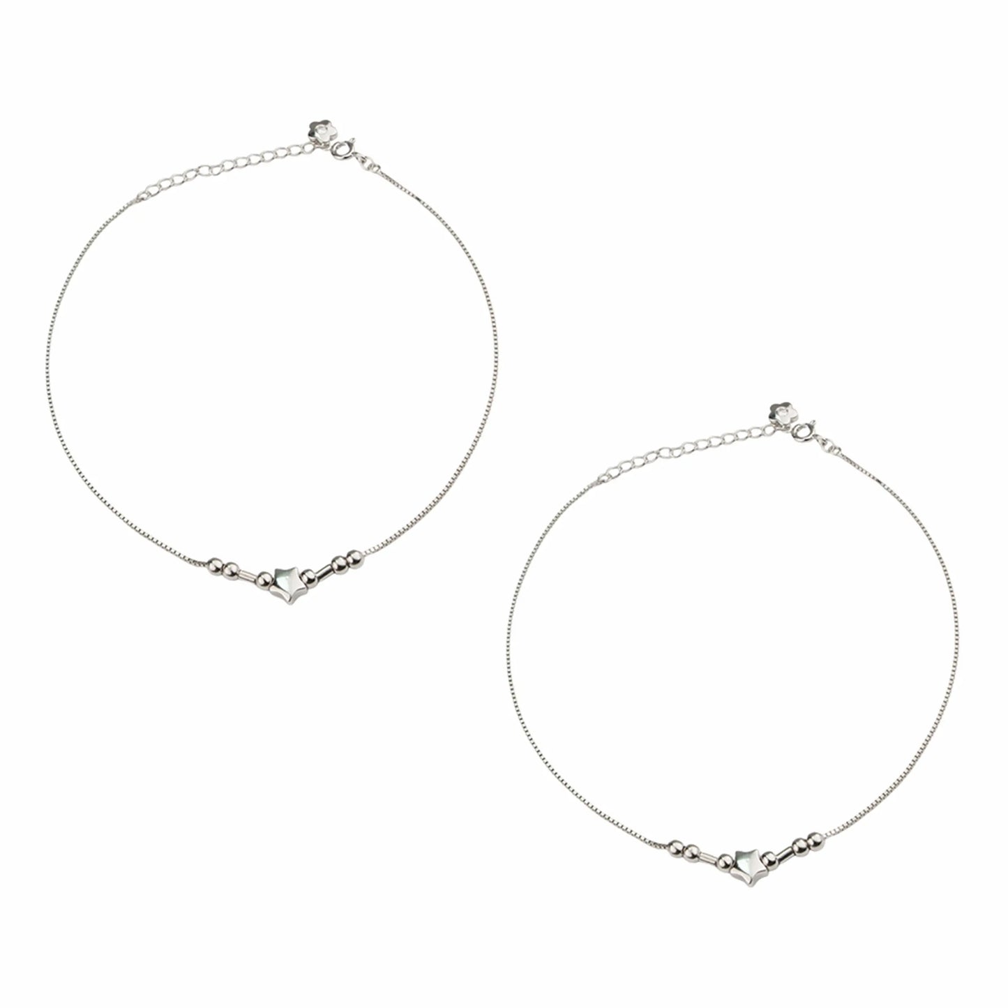 Pure Heart 925 Silver Adjustable Anklet