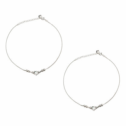 Pure Heart 925 Silver Adjustable Anklet