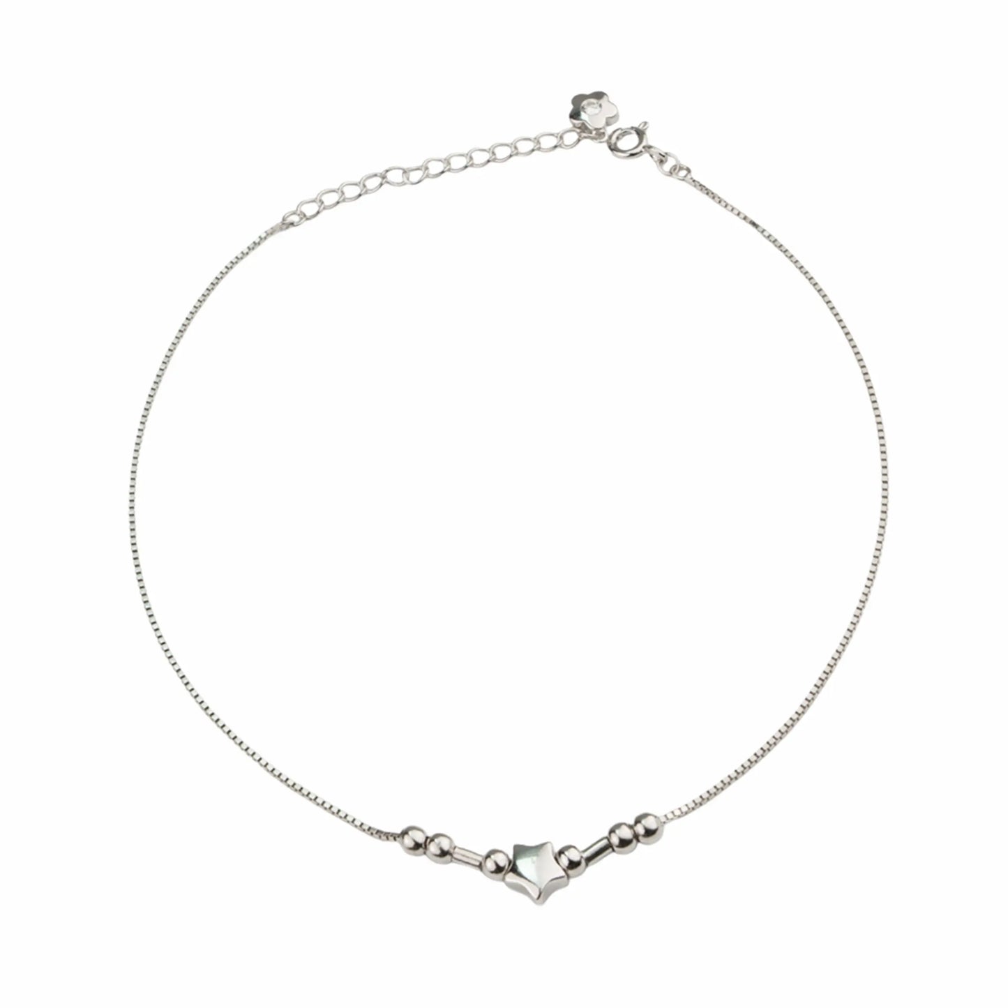 Pure Heart 925 Silver Adjustable Anklet
