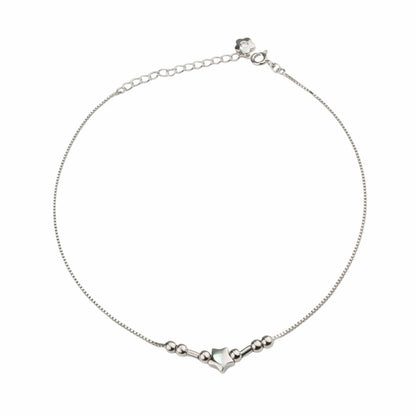 Pure Heart 925 Silver Adjustable Anklet