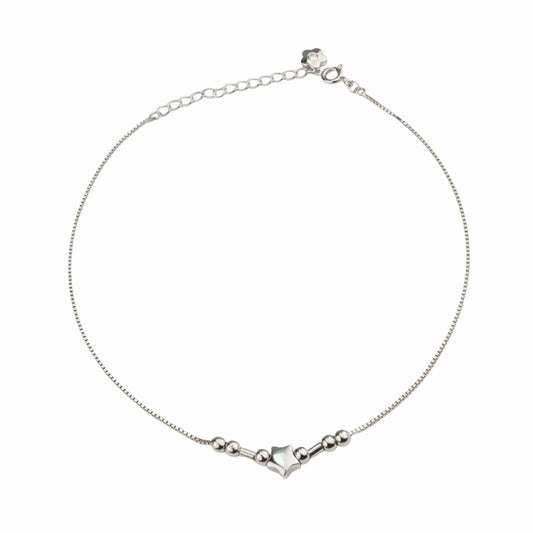 Pure Heart 925 Silver Adjustable Anklet