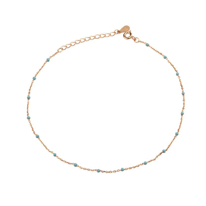 Azure Bead 925 Silver Adjustable Anklet