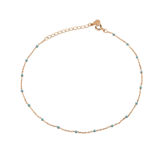 Azure Bead 925 Silver Adjustable Anklet