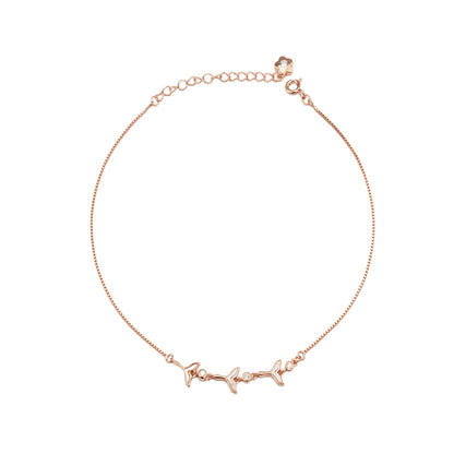 Flying Birds 925 Silver Adjustable Anklet