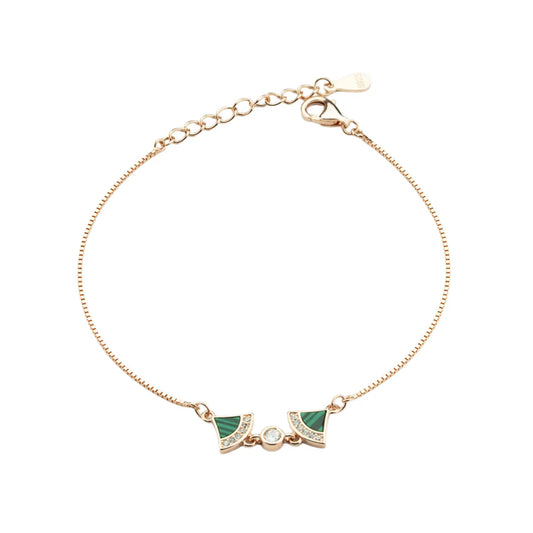 Emerald Arc Bracelet - 925 Silver