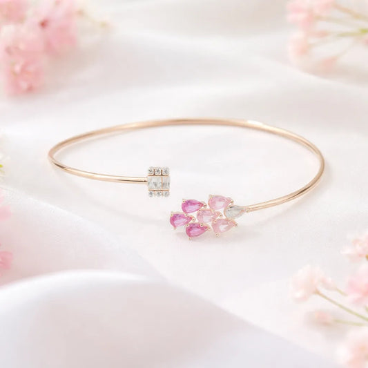 Blush Petal Rose Gold Kada - 925 Silver