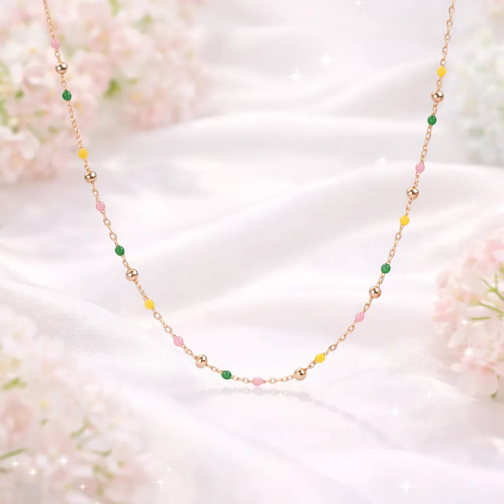 Rosé Prism Charm Necklace - 925 Silver