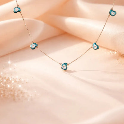 Blue Blossom Grace Necklace - 925 Silver