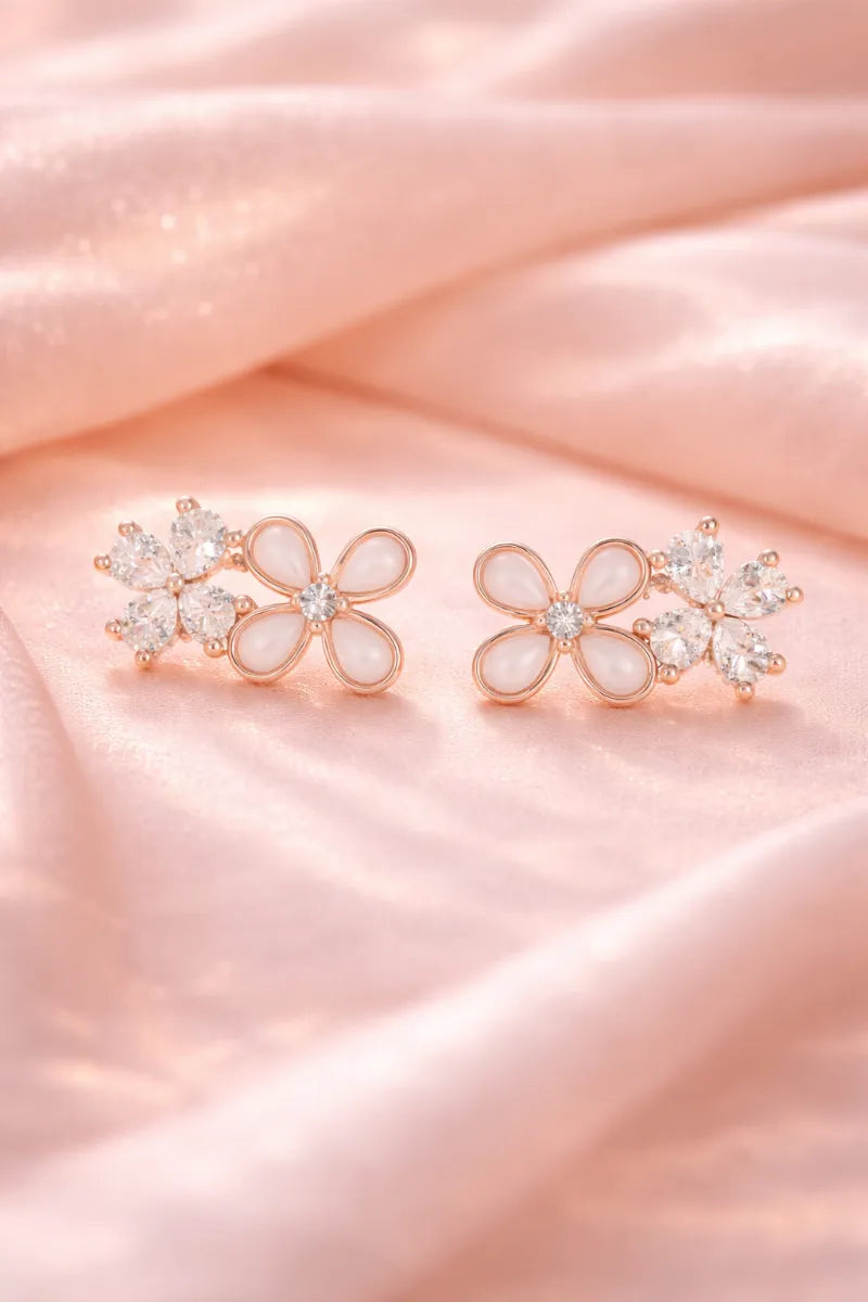 Blossom Glow Rose Gold  Earrings - 925 Silver