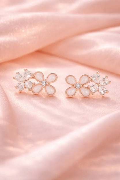 Blossom Glow Rose Gold  Earrings - 925 Silver