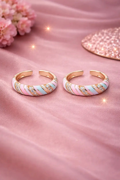 925 Silver Pastel Swirl Adjustable Toe Ring