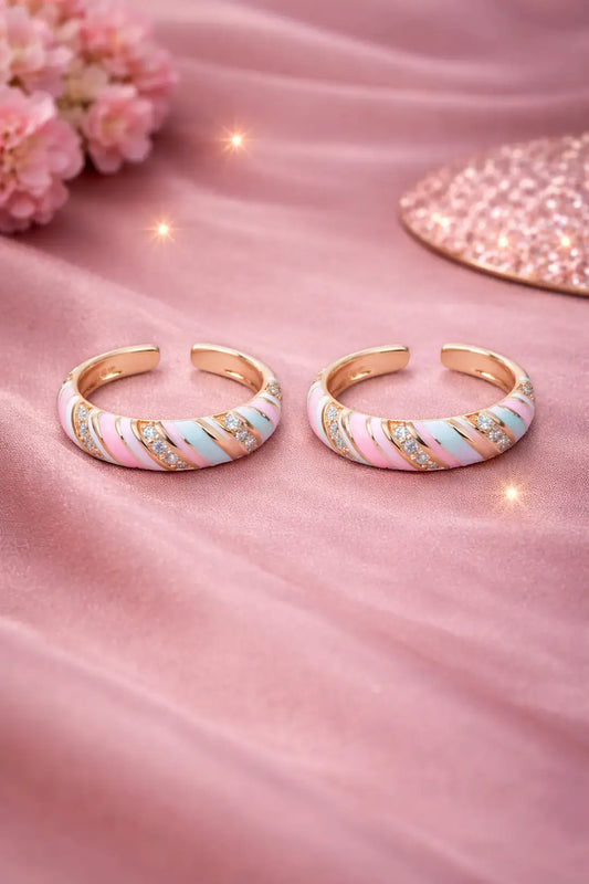 925 Silver Pastel Swirl Adjustable Toe Ring