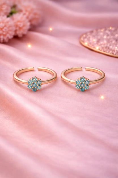 Aurelia Aqua Bloom 925 Silver Adjustable Toe Ring