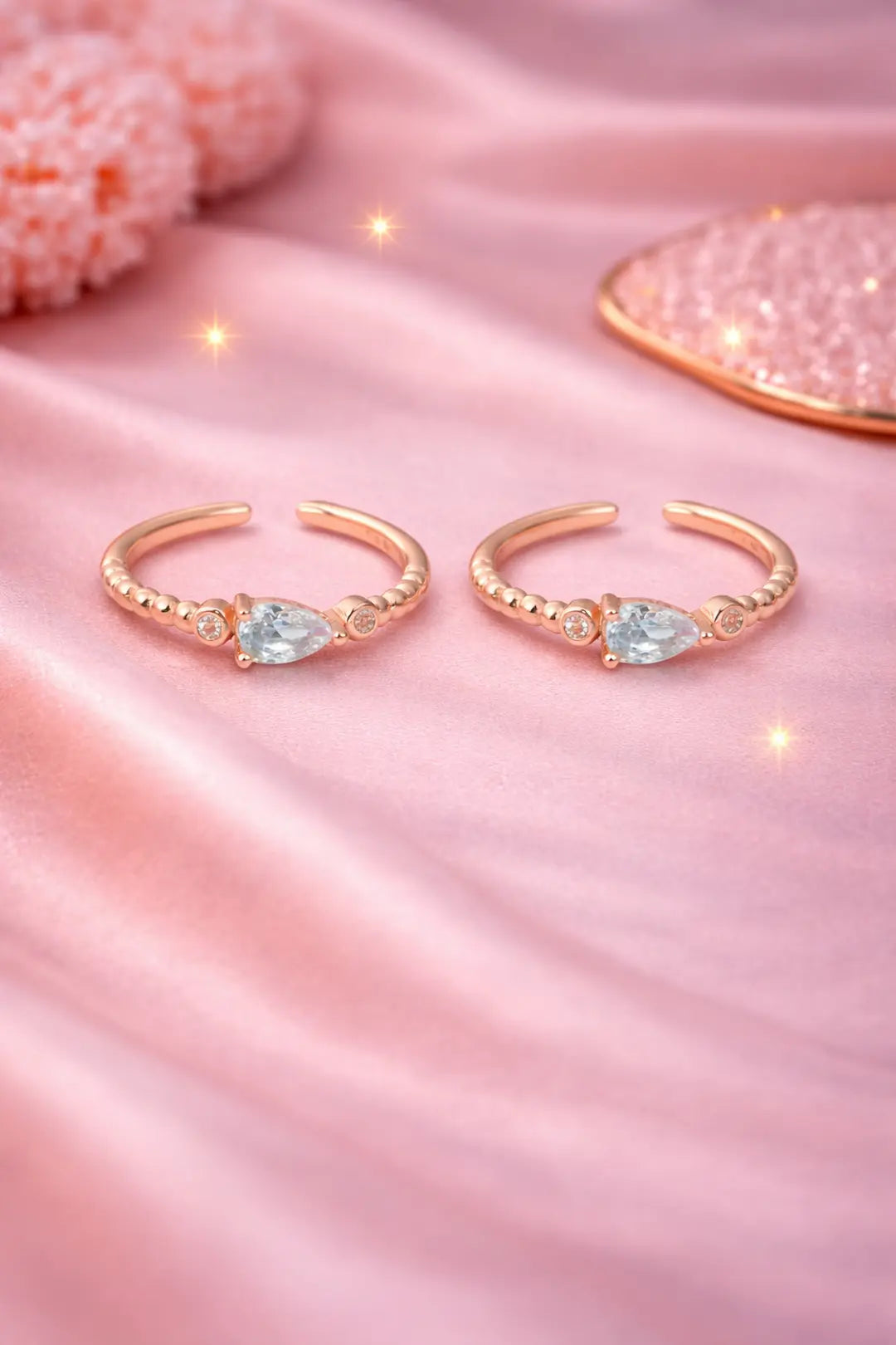 Aurelle Drop 925 Silver Adjustable Toe Ring – Rose Gold