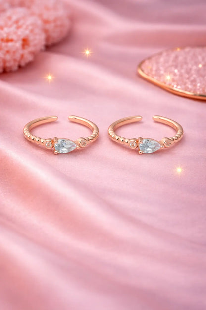 Aurelle Drop 925 Silver Adjustable Toe Ring – Rose Gold