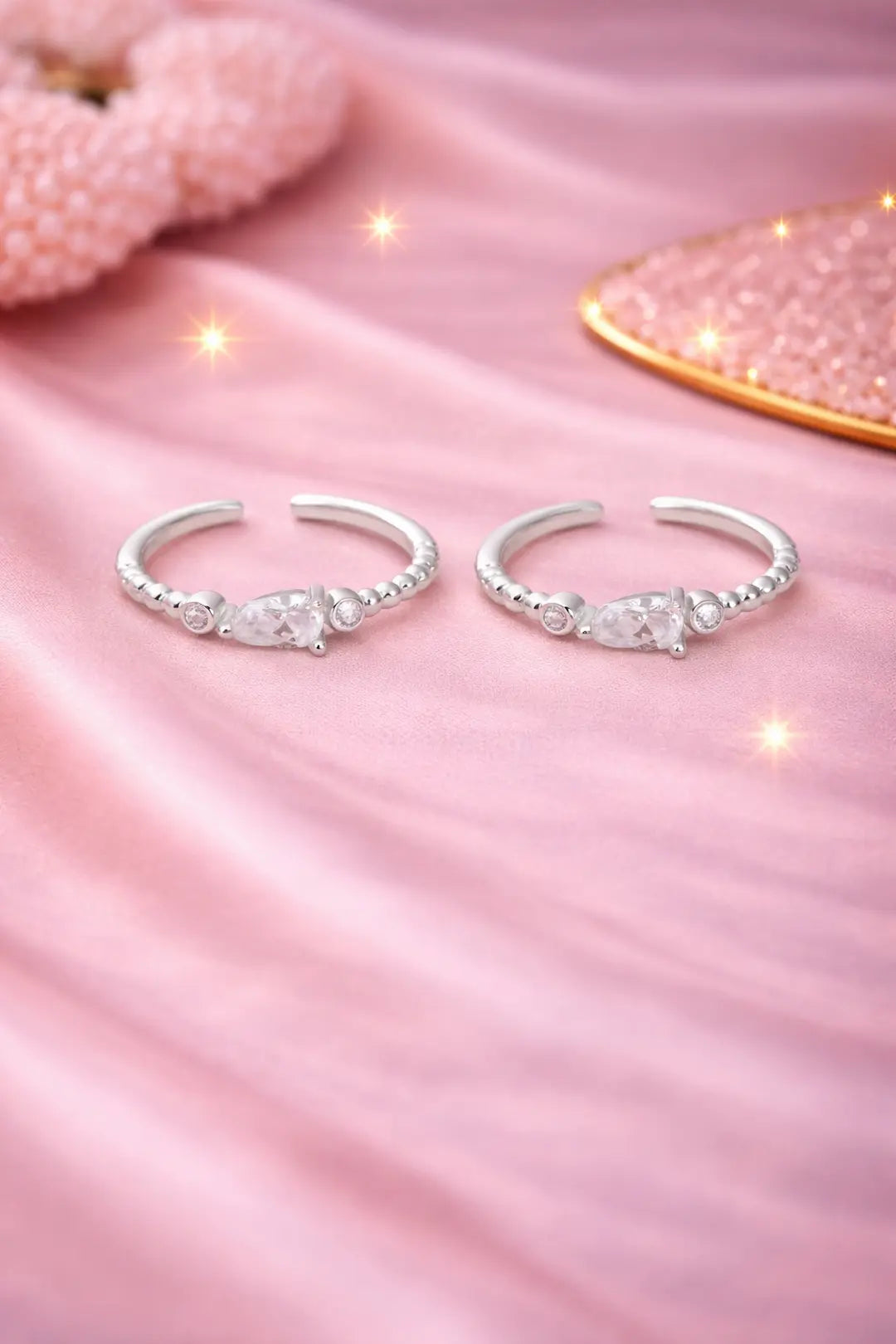 Aurelle Drop 925 Silver Adjustable Toe Ring – Rose Gold