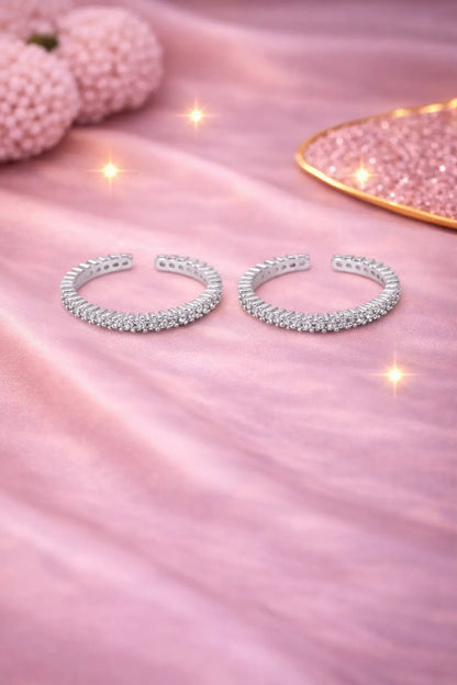 Lunaria Bloom  Adjustable Toe Ring-925 Silver