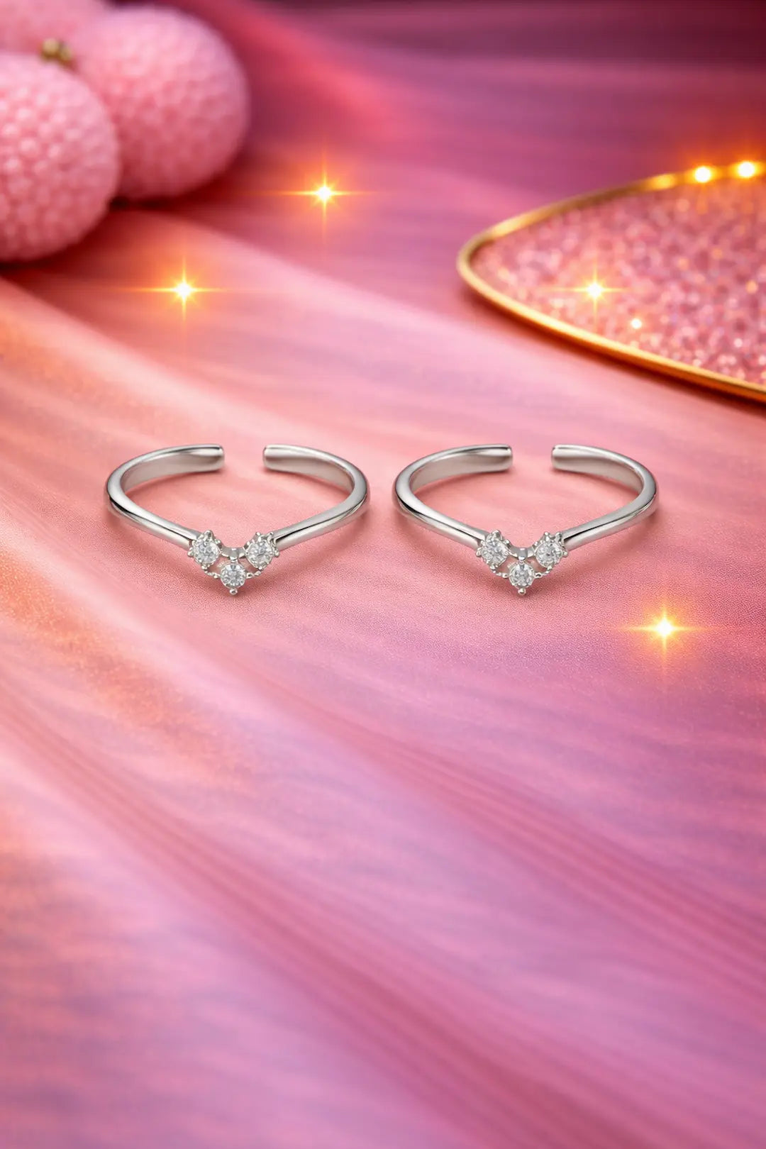 Aurelle Heart 925 Silver Adjustable Toe Ring
