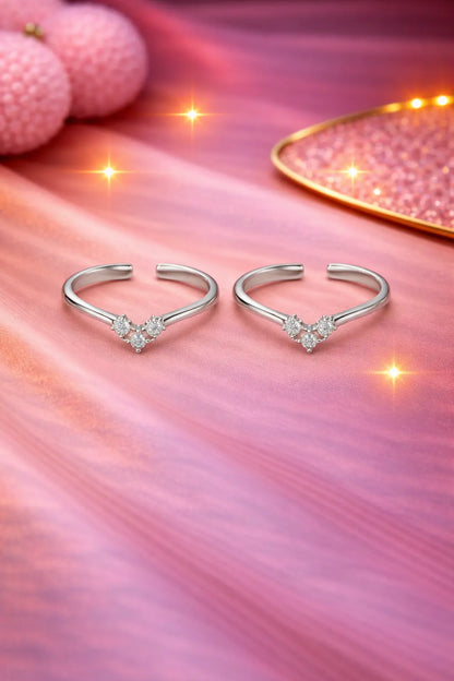 Aurelle Heart 925 Silver Adjustable Toe Ring
